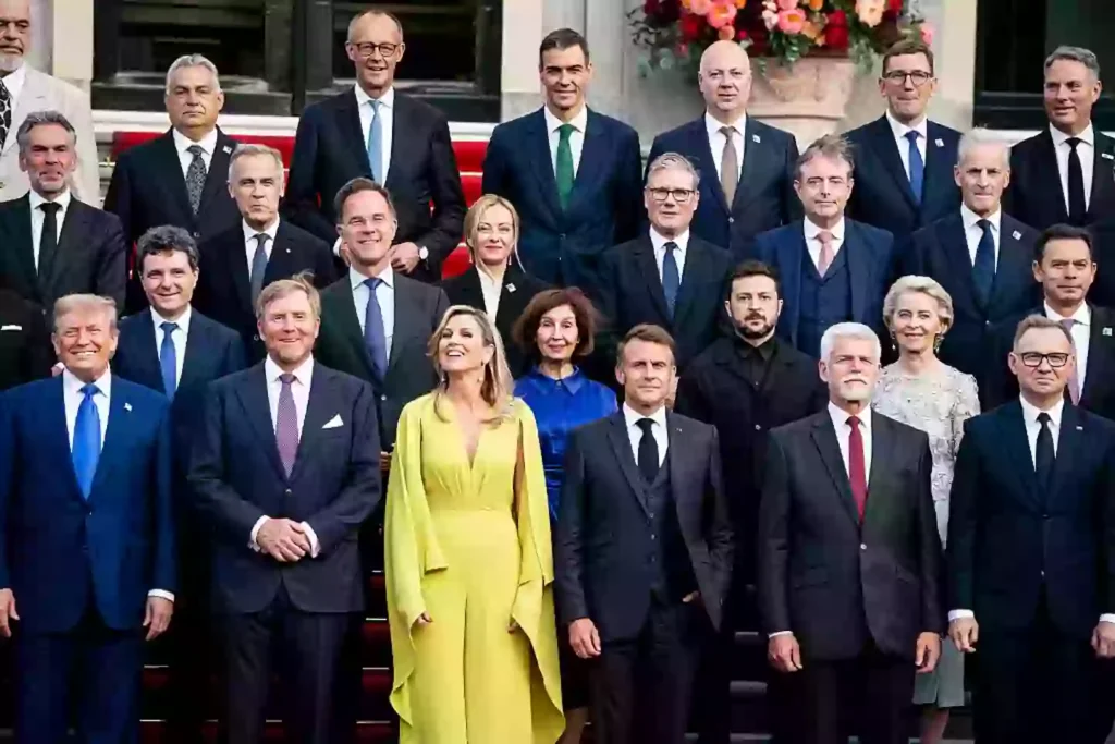 NATO summit group photo has everyone saying the exact same thing